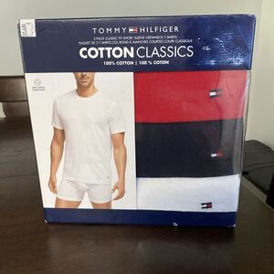 Tommy Hilfiger Men’s Classic Fit Crew Neck T-Shirts 3-Pack – 100% Cotton, MM